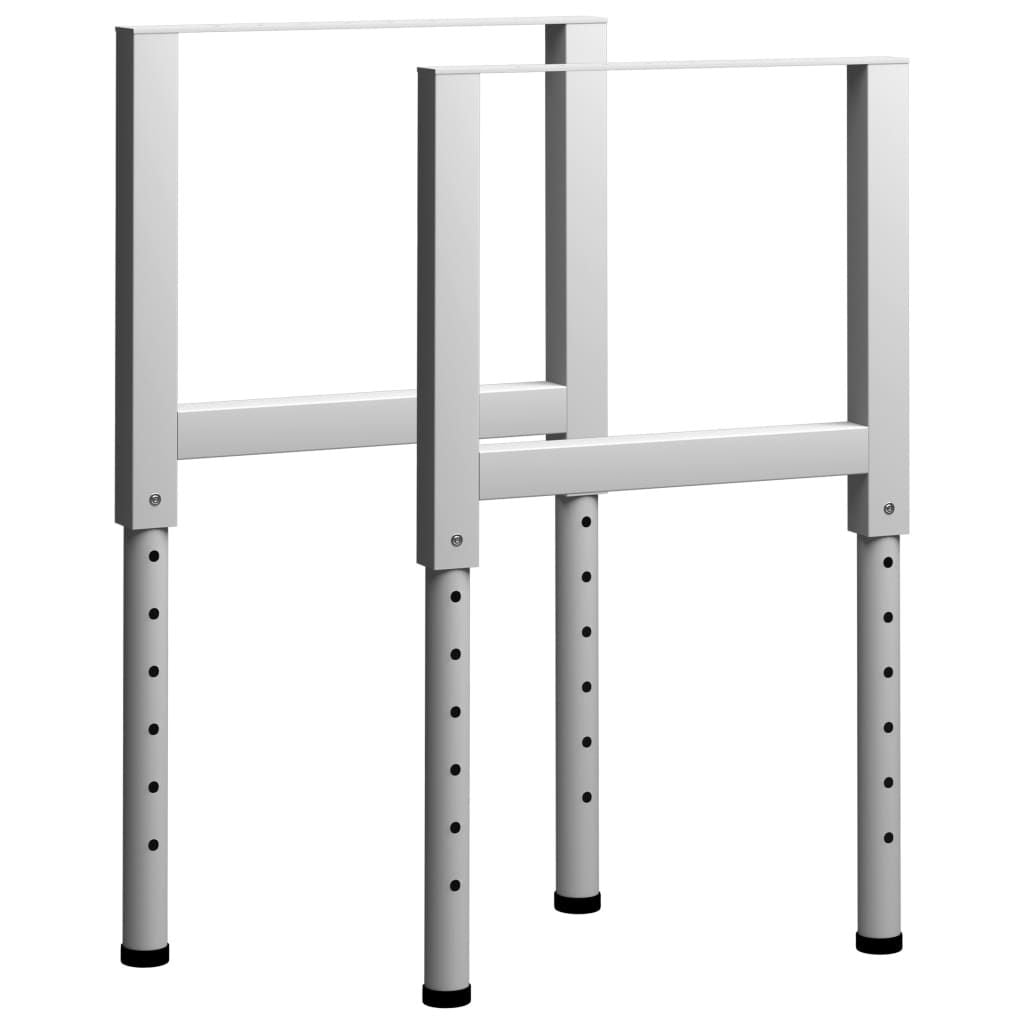 Metal Frame Set of 2 Grey Metal Adjustable Height