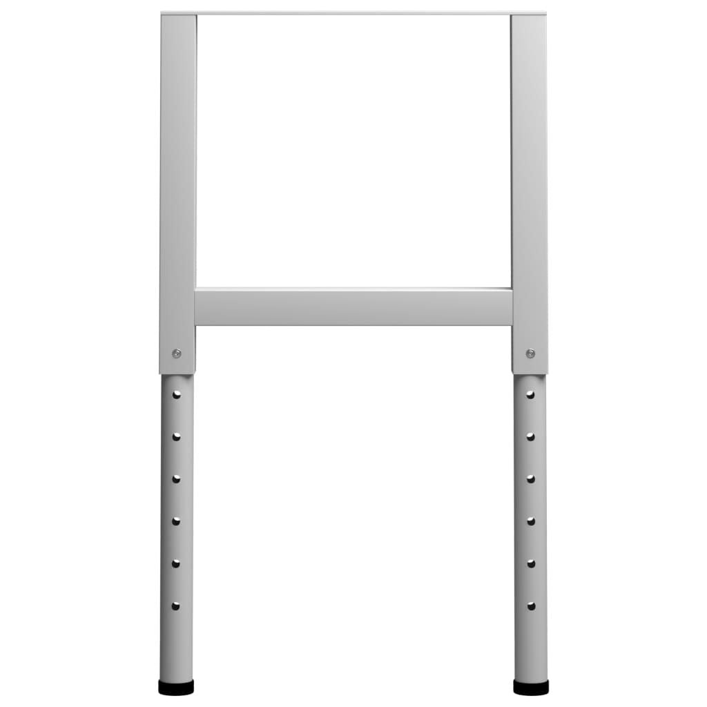 Metal Frame Set of 2 Grey Metal Adjustable Height