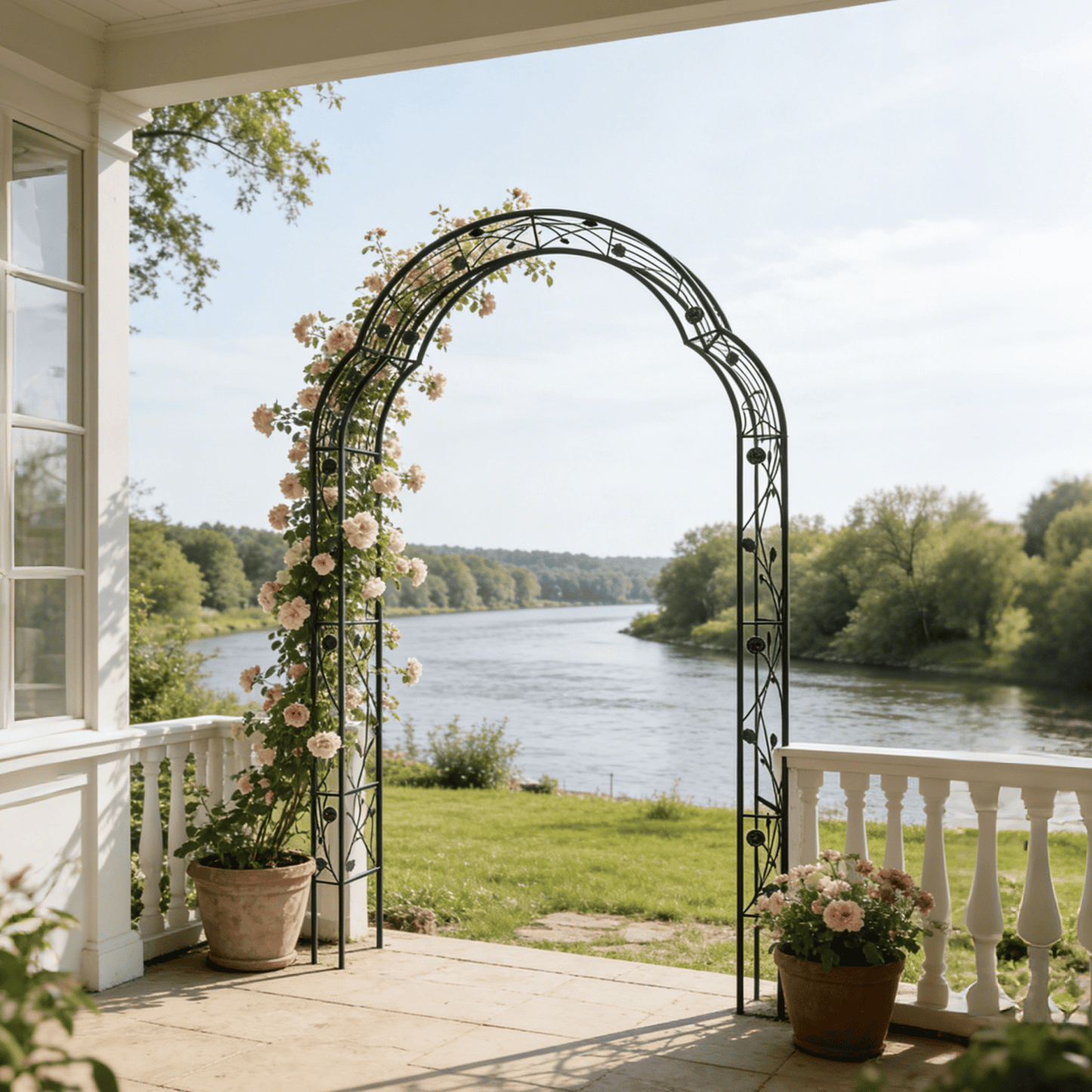Metal Garden Arch Assemble Freely with 8 Styles Garden Arbor Trellis Climbing Plants Support Rose Arch