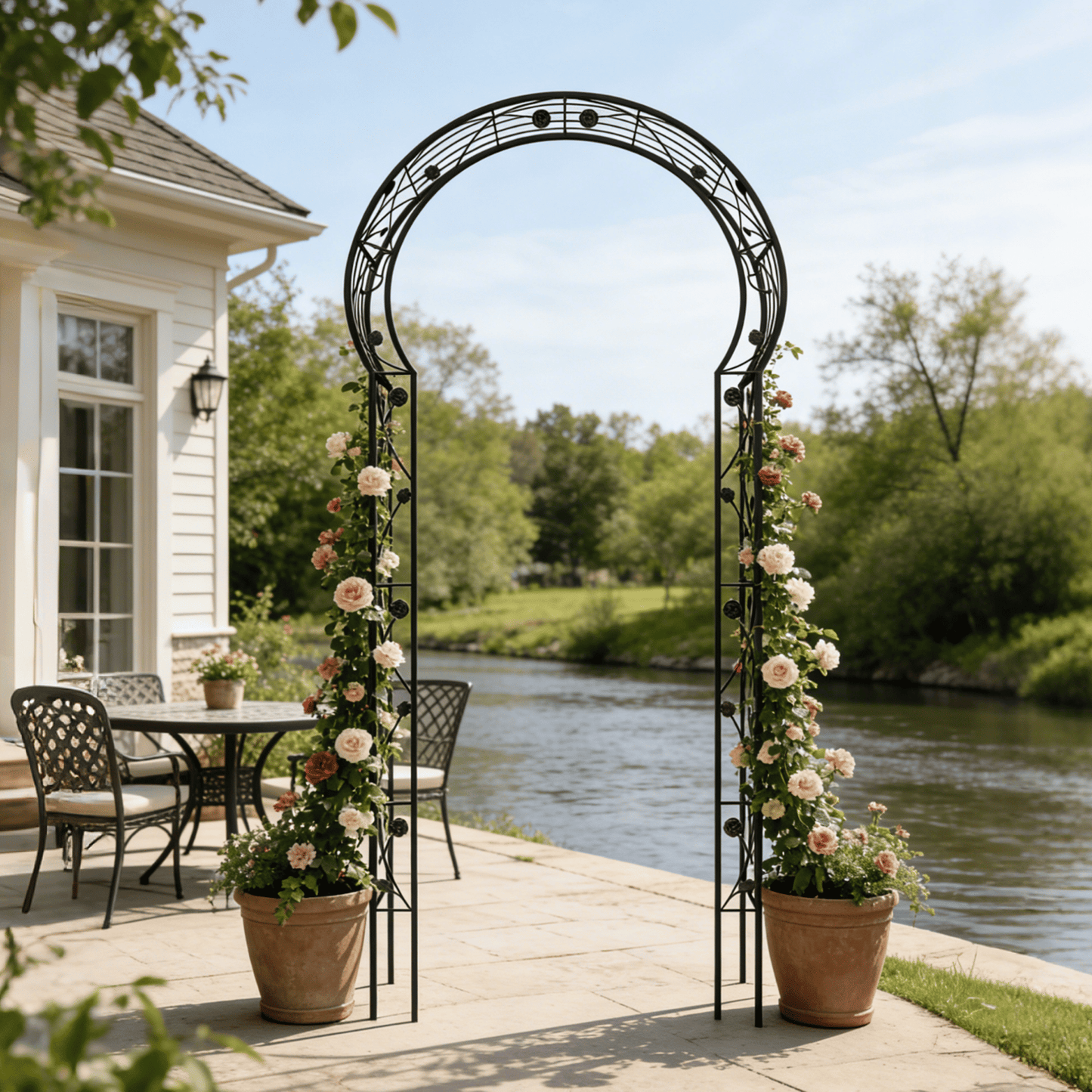 Metal Garden Arch Assemble Freely with 8 Styles Garden Arbor Trellis Climbing Plants Support Rose Arch