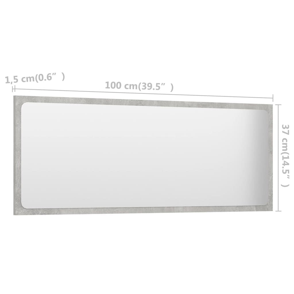 Mirror Concrete grey Engineered wood, acrylic 39.4 in x 14.6 in