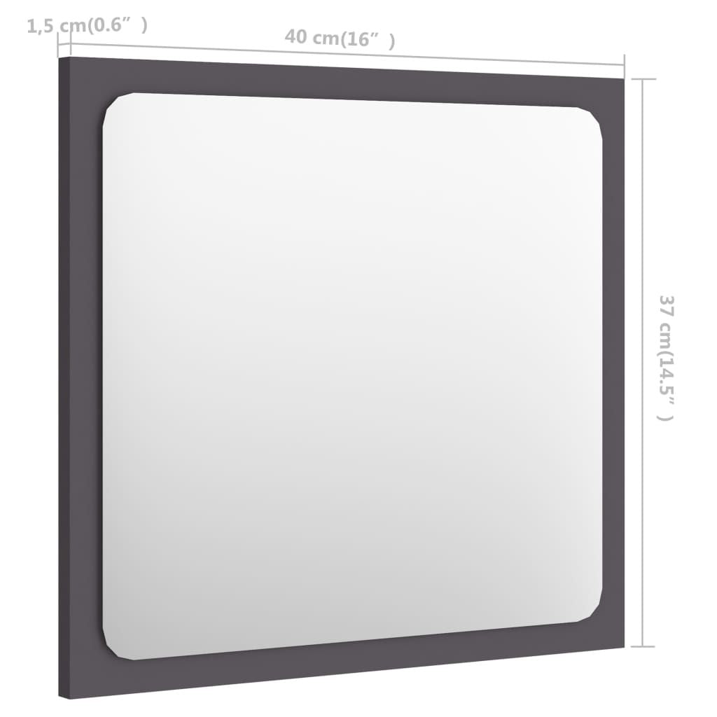 Mirror Gray Engineered wood and acrylic Medium Mirror