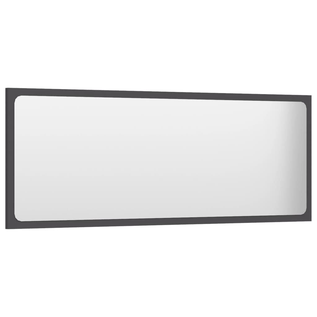 Mirror Grey Engineered wood, Acrylic Modern Mirror Rectangular
