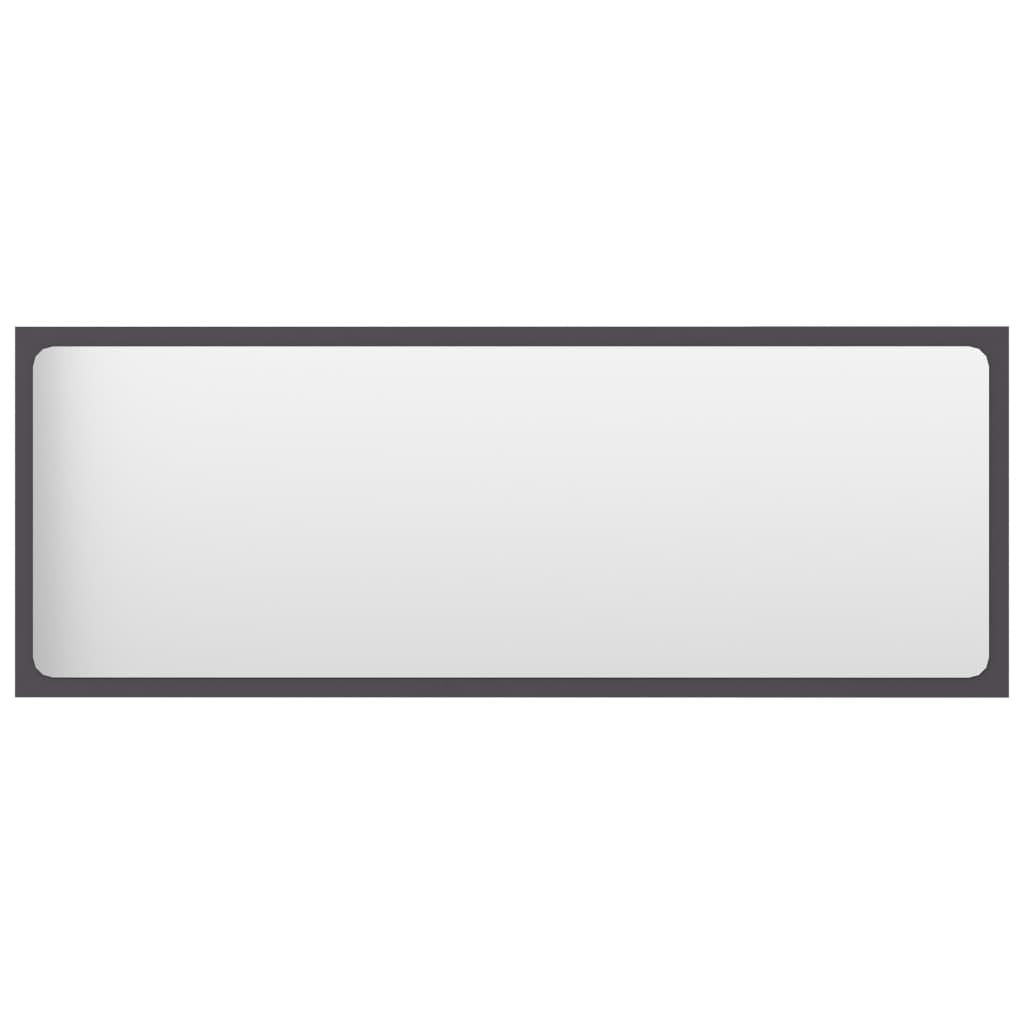 Mirror Grey Engineered wood, Acrylic Modern Mirror Rectangular