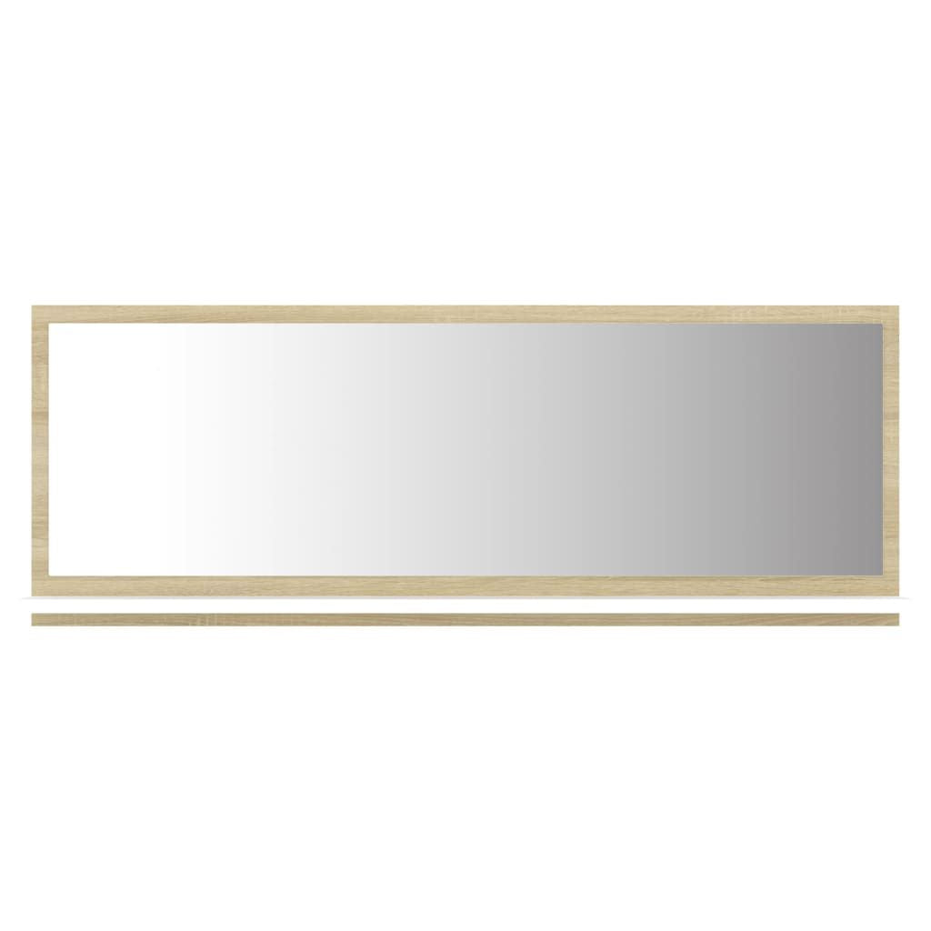 Mirror White and Sonoma Oak Engineered wood, acrylic Wall mounting