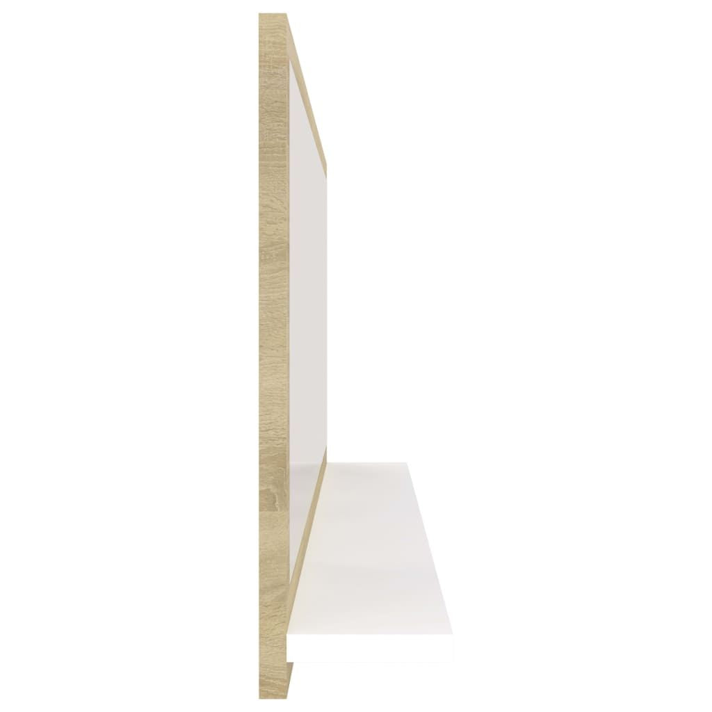Mirror White and Sonoma Oak Engineered wood, acrylic Wall mounting