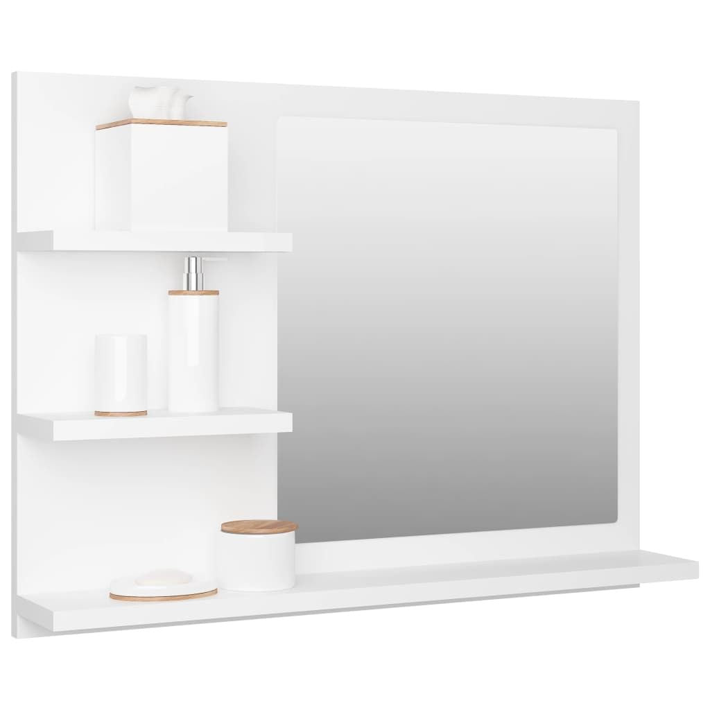 Mirror White Engineered wood, Acrylic Medium Bathroom Mirror