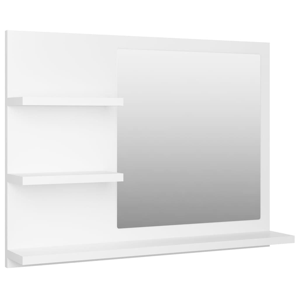 Mirror White Engineered wood, Acrylic Medium Bathroom Mirror