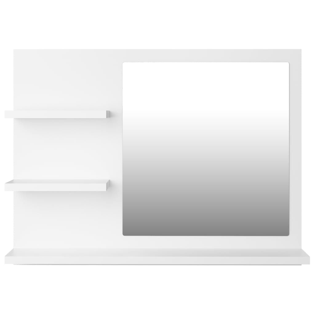 Mirror White Engineered wood, Acrylic Medium Bathroom Mirror
