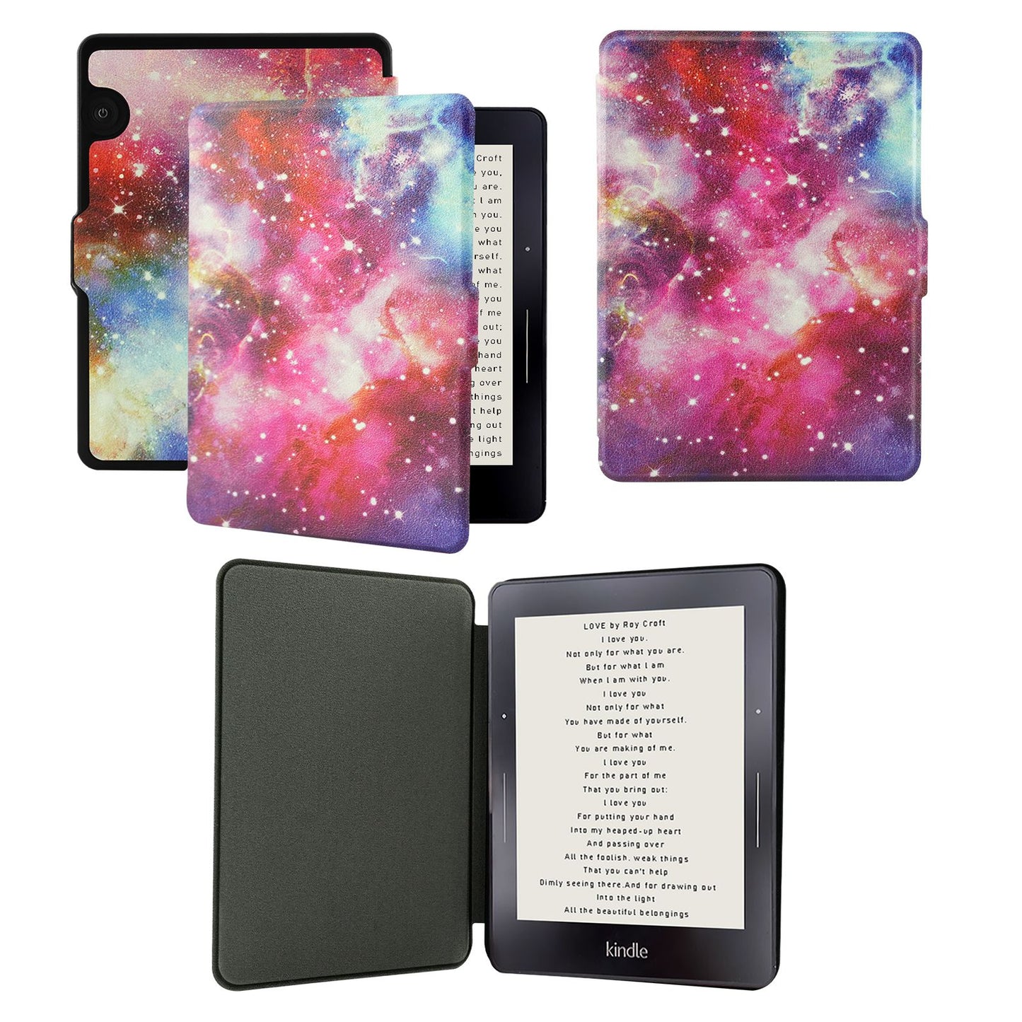 Multiple Color Smart Case Compatible with 6 Inch Kindle Voyage Ereader(Model NM460GZ), Includes a Screen Protector - 6" Premium PU Leather Cover with Auto Sleep/Wake