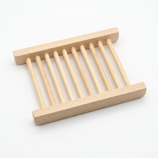 Natural Bamboo Soap Bar Dish - Eco Friendly Wooden Soap Holder Saver Tray for Shower, Bathroom, and Kitchen Counter, Extends Soap Life, Self Draining Slotted Design