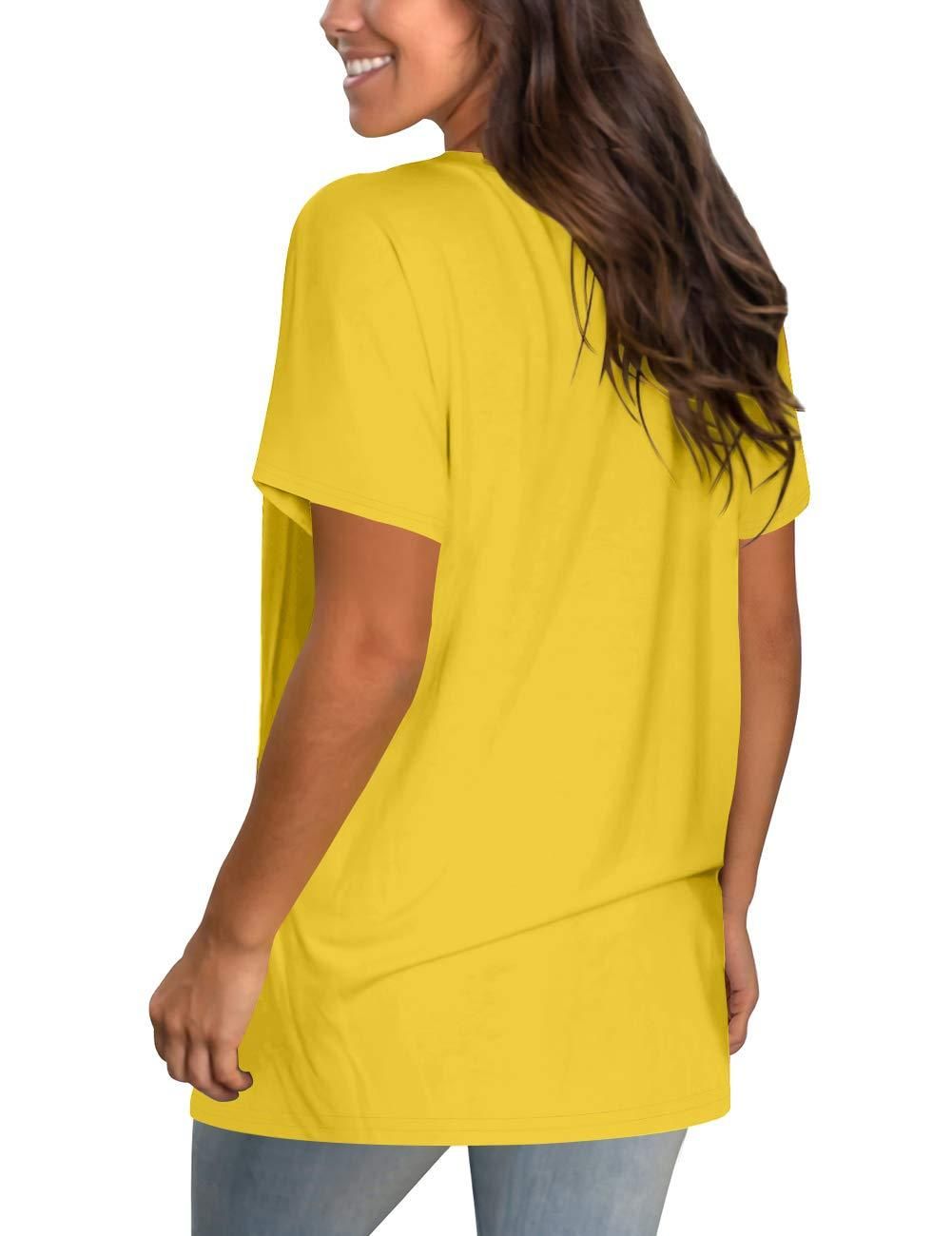 NSQTBA Tshirts for Womens Loose Fit Short Sleeve Tops Casaul Summer Shirts 2XL