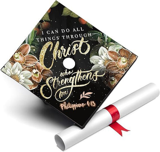 Once Upon A Time Graduation Cap Topper with Flowers, Grad Cap Decorations, Class of 2025 Grad Cap Topper
