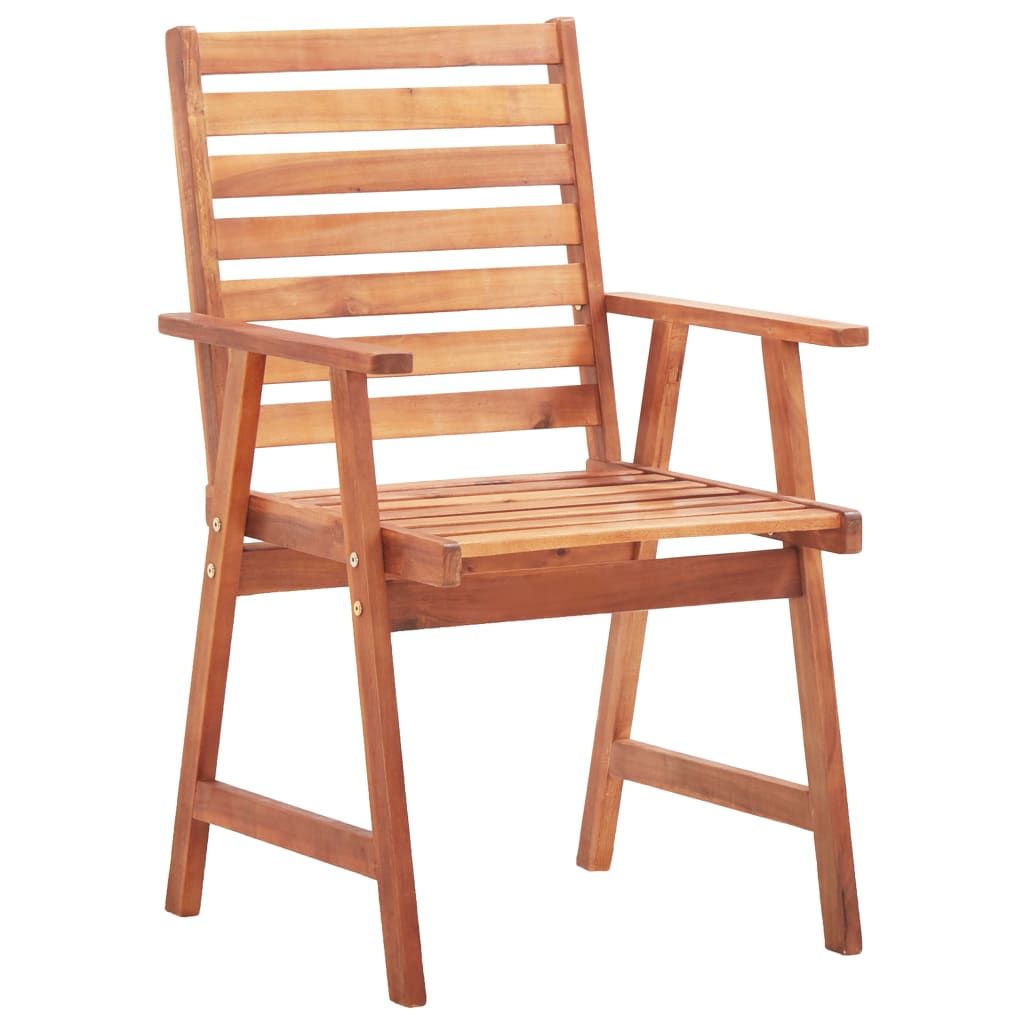 Outdoor Chair Set of 2 Natural wood, Cream cushions