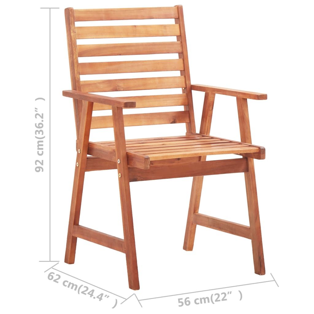 Outdoor Chair Set of 6 Natural wood Solid Acacia wood