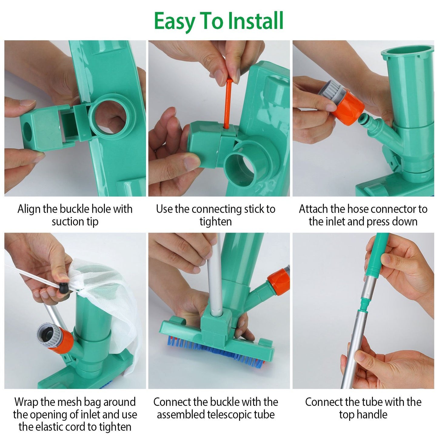Outdoor Pool Vacuum Cleaning Kit Clean Pool Bottoms Net Pool Filter Swimming Pool Vacuum Cleaner Set Cleaning Skimmer Pool Tool