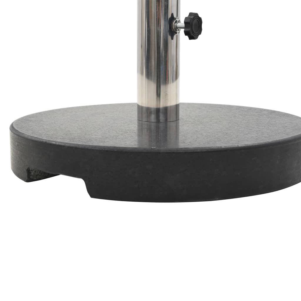 Parasol Base Black Granite and Stainless Steel 44.1 lbs