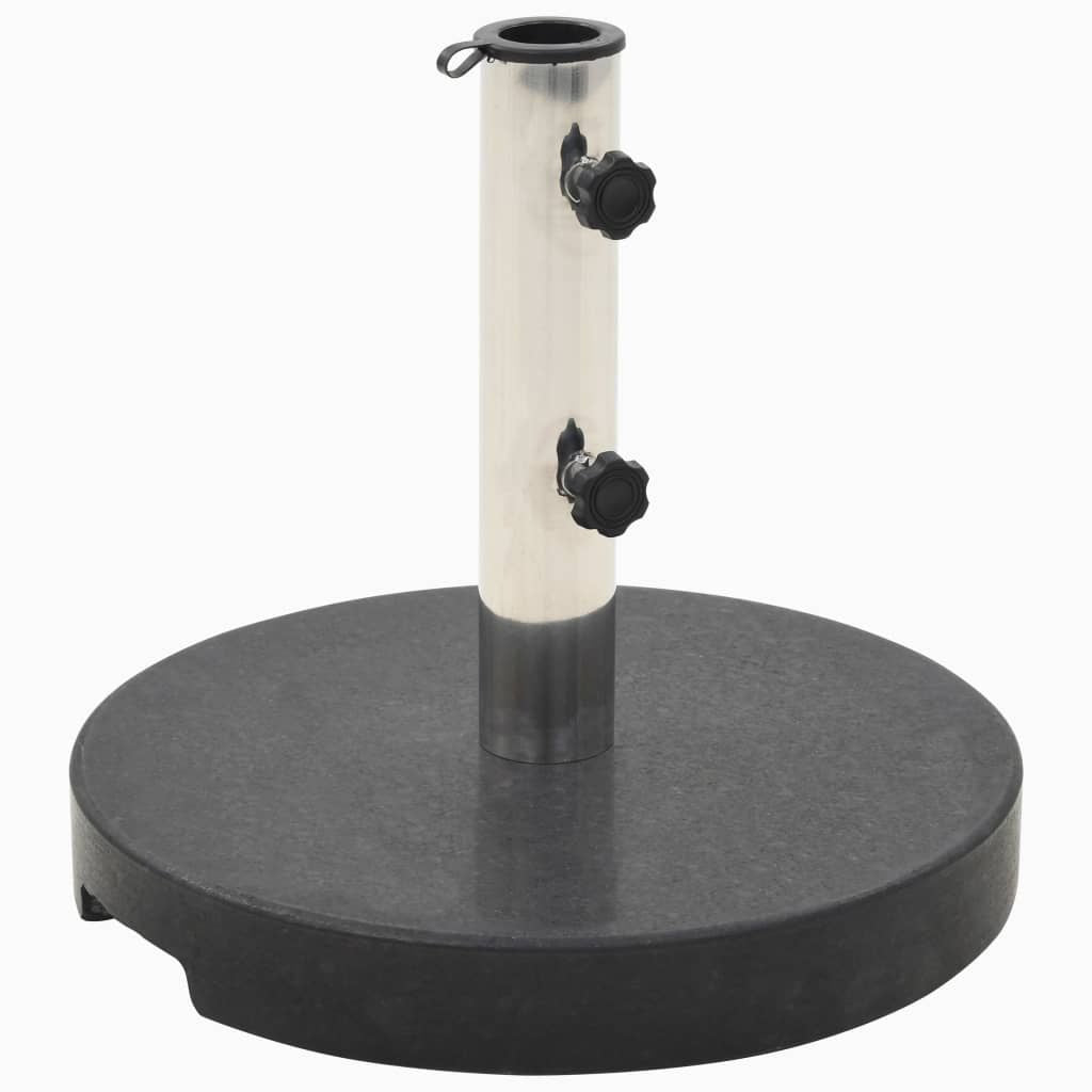 Parasol Base Black Granite and Stainless Steel 44.1 lbs