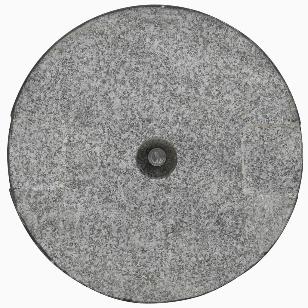 Parasol Base Black Granite and Stainless Steel 44.1 lbs
