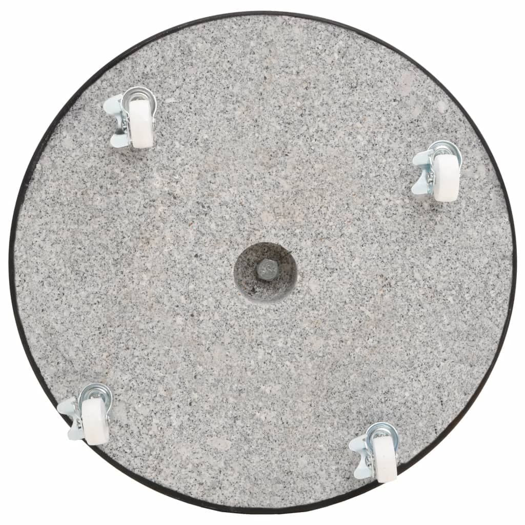 Parasol Base Black Granite, Stainless Steel 66 lb Rollable