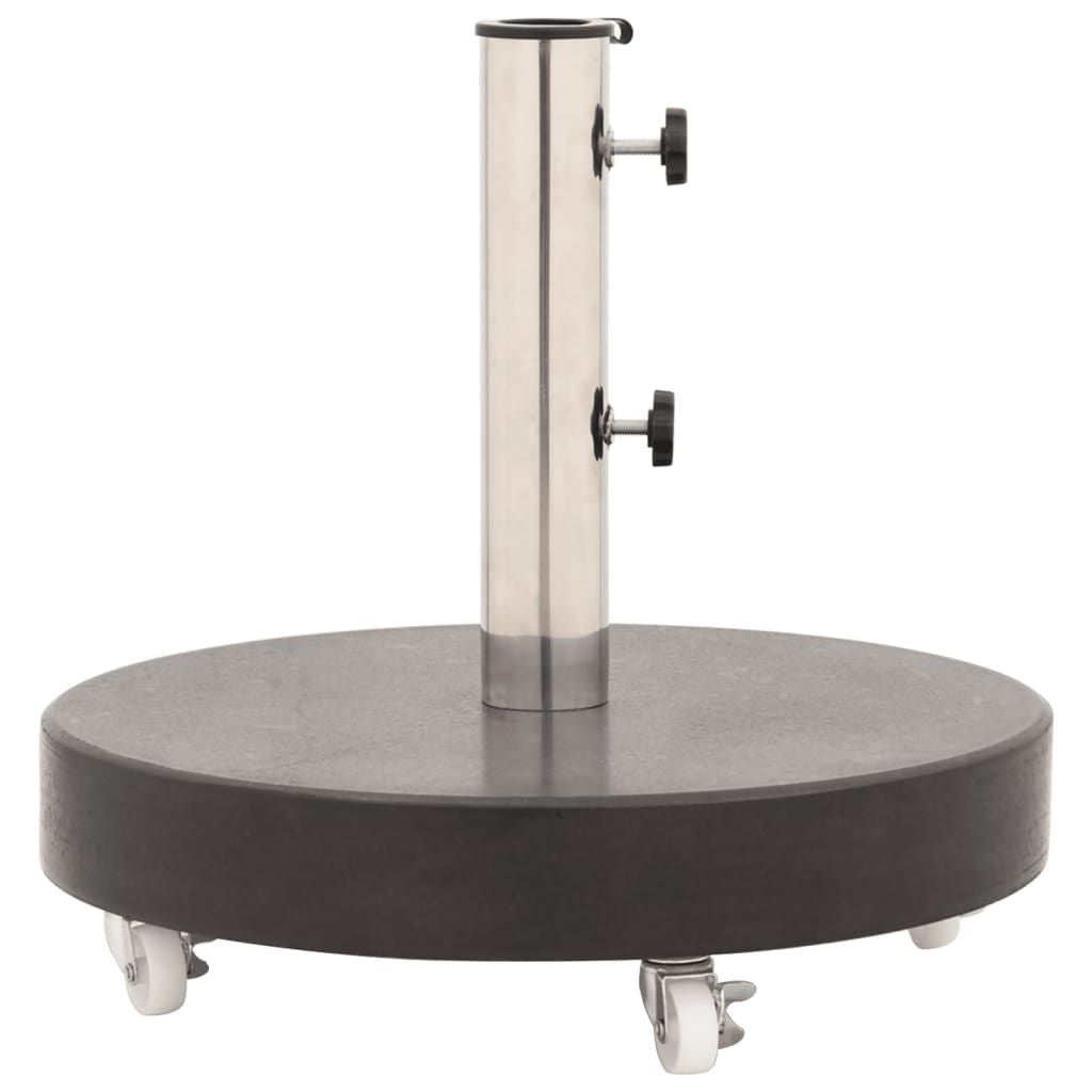 Parasol Base Black Granite, Stainless Steel 66 lb Rollable