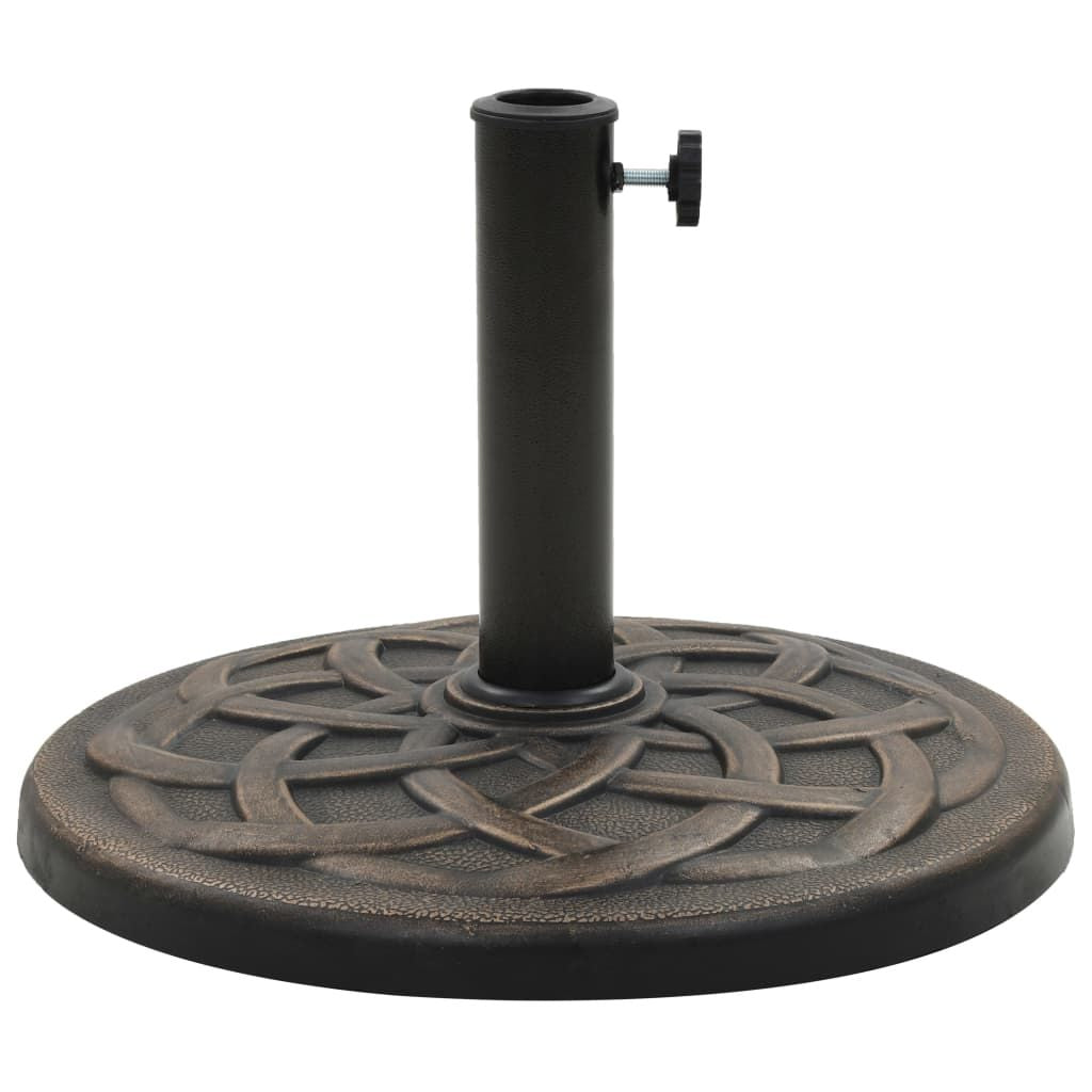 Parasol Base Bronze Polyresin 24.3 lb Durable Round