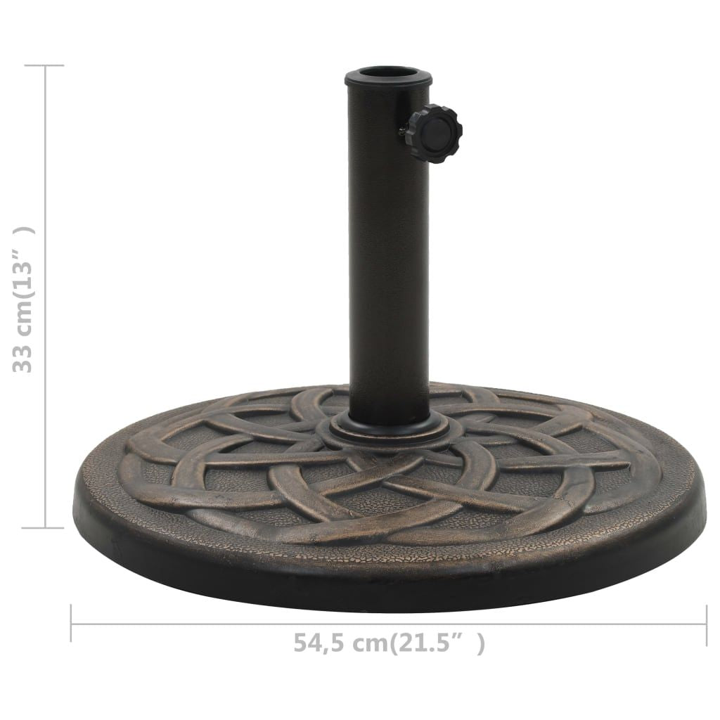 Parasol Base Bronze Polyresin Medium Heavy Duty Round Stylish