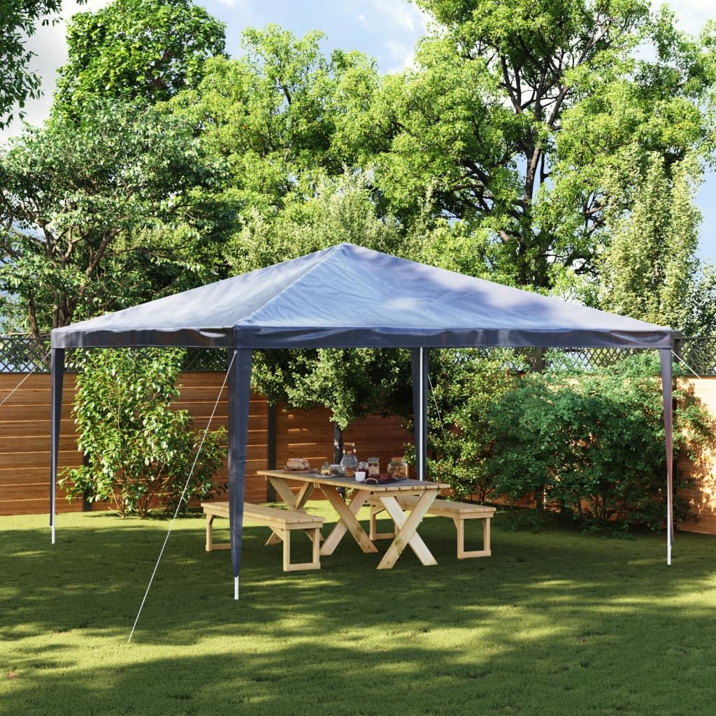 Party Tent Blue Polyethylene, Iron Large Sturdy Party Tent