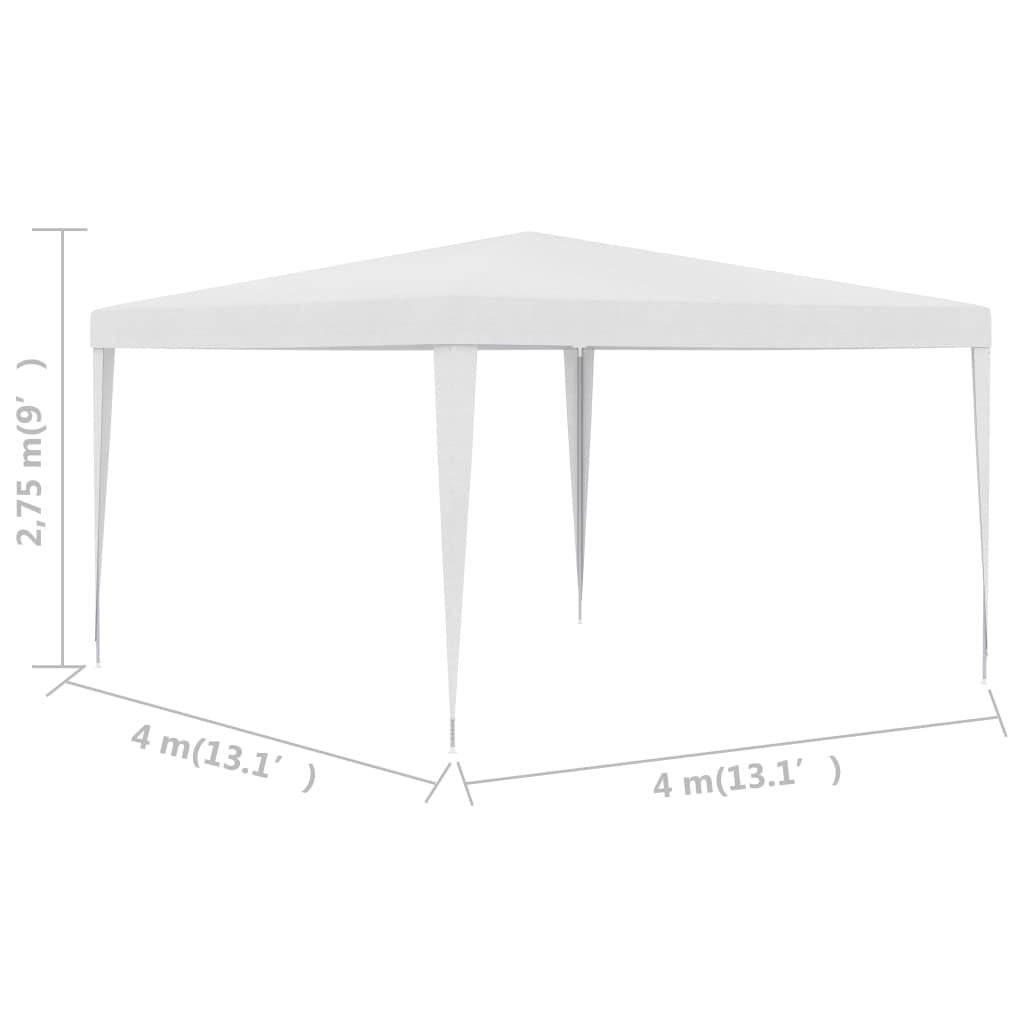 Party Tent White Polyethylene 13x13 feet Water-resistant