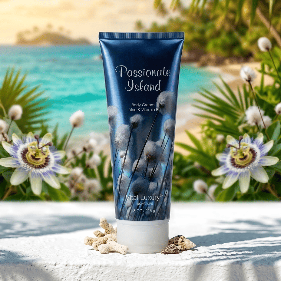 Passionate Island Moisturizing Body Cream, Ultra-Nourishing Lotion with Vitamin E, Aloe & Shea Butter, 8 OZ (226g)