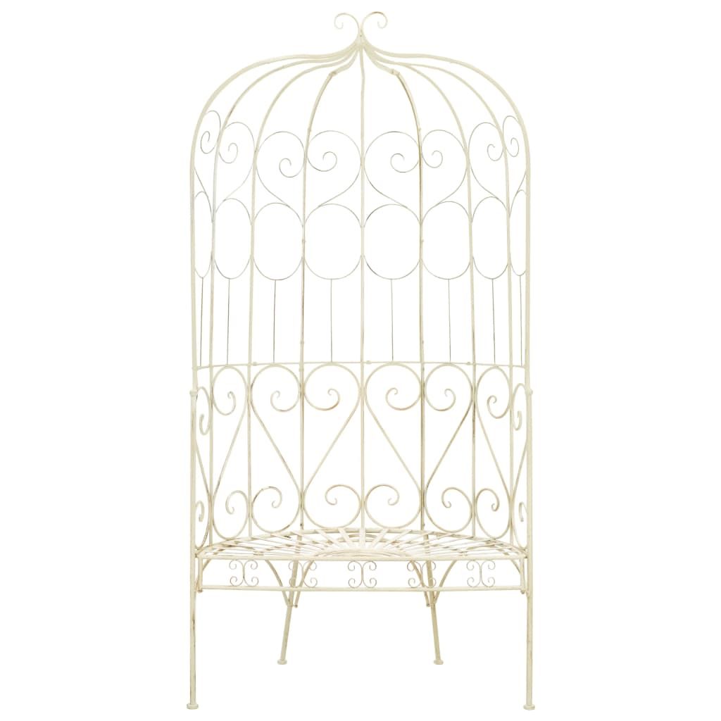 Patio Bench 37.4" Iron Antique White