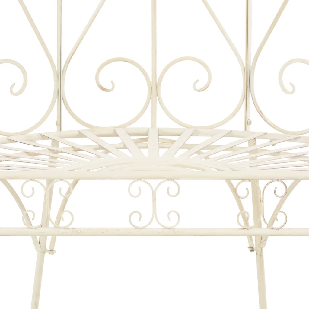 Patio Bench 37.4" Iron Antique White