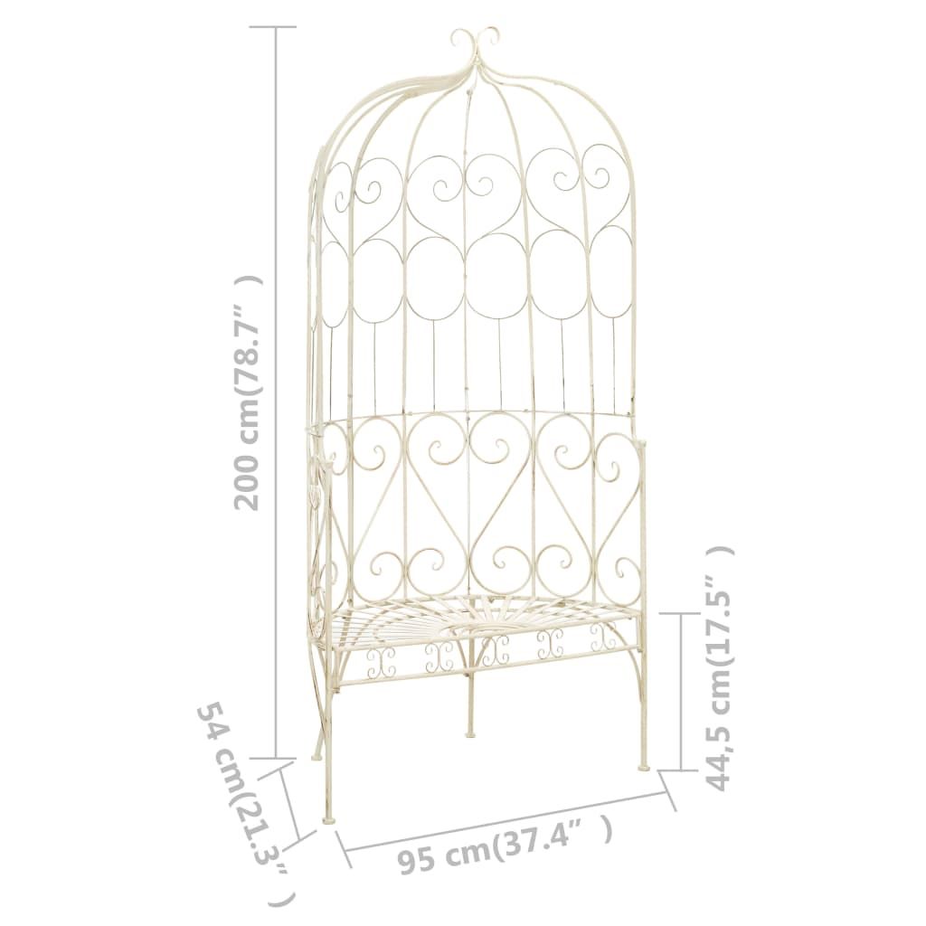 Patio Bench 37.4" Iron Antique White