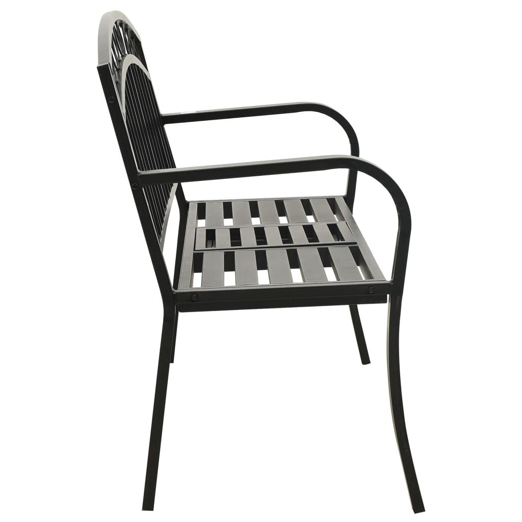 Patio Bench with a Table 49.2" Steel Black