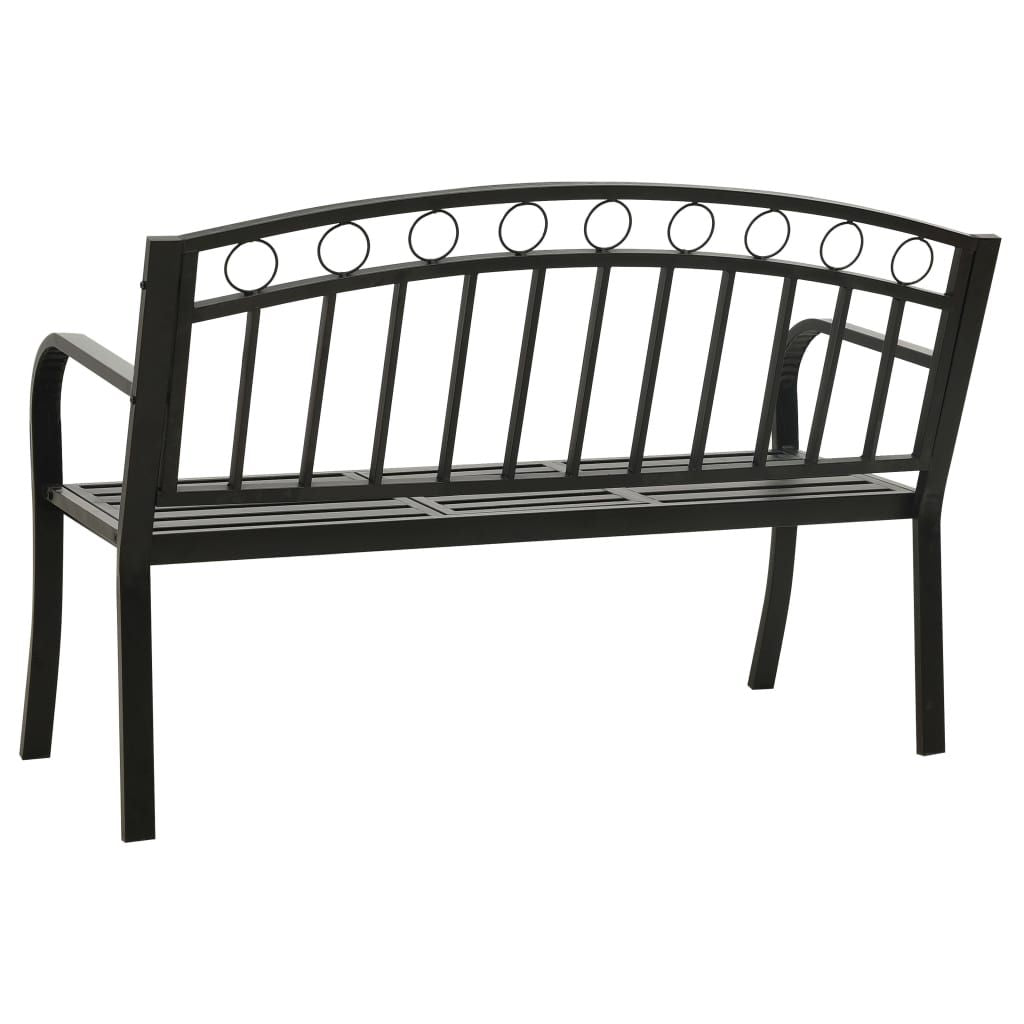 Patio Bench with a Table 49.2" Steel Black