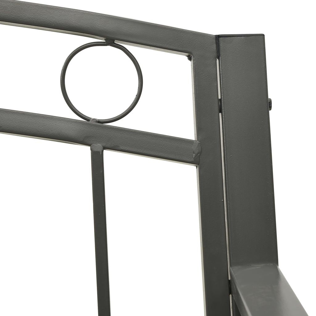 Patio Bench with a Table 49.2" Steel Gray