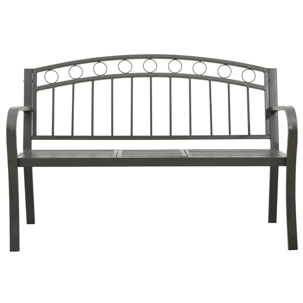 Patio Bench with a Table 49.2" Steel Gray