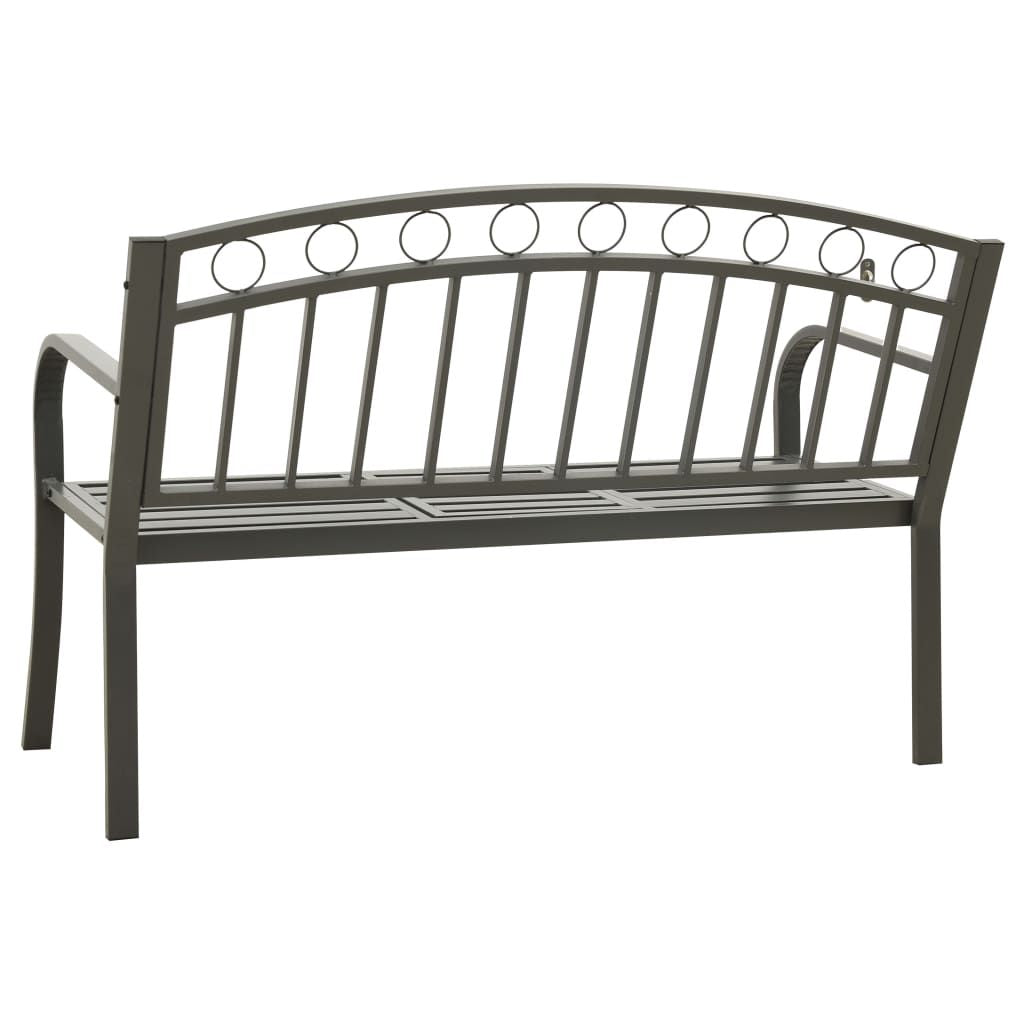 Patio Bench with a Table 49.2" Steel Gray