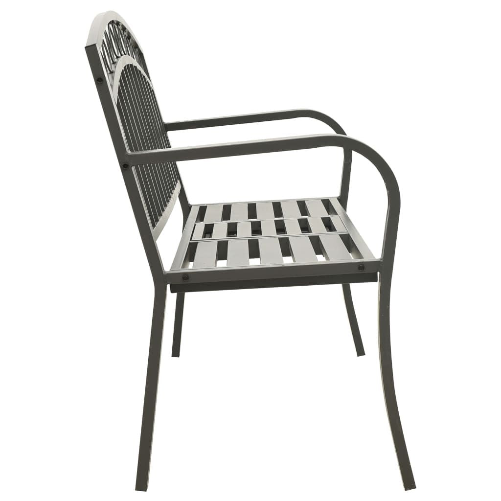 Patio Bench with a Table 49.2" Steel Gray