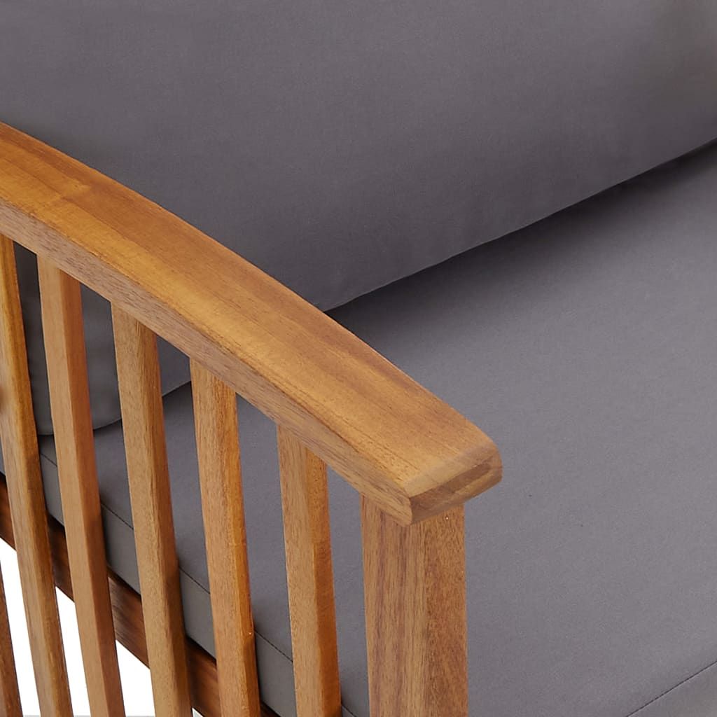 Patio Bench with Cushions 46.9" Solid Acacia Wood