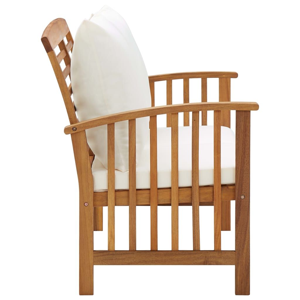Patio Bench with Cushions 46.9" Solid Acacia Wood