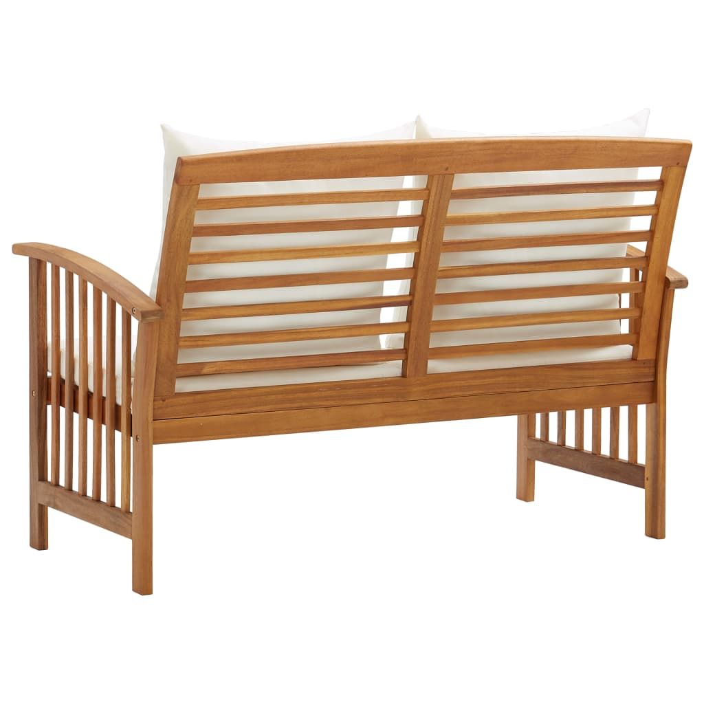 Patio Bench with Cushions 46.9" Solid Acacia Wood