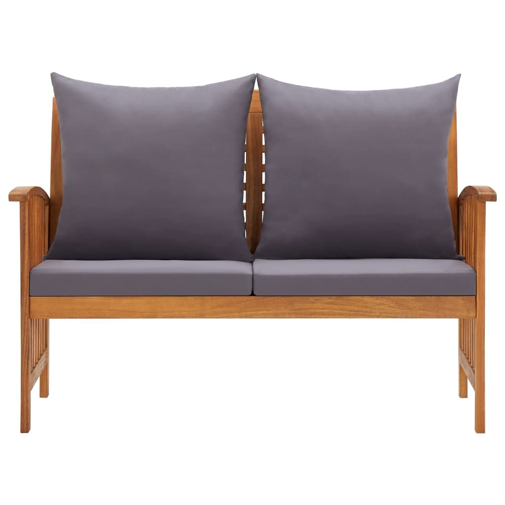 Patio Bench with Cushions 46.9" Solid Acacia Wood
