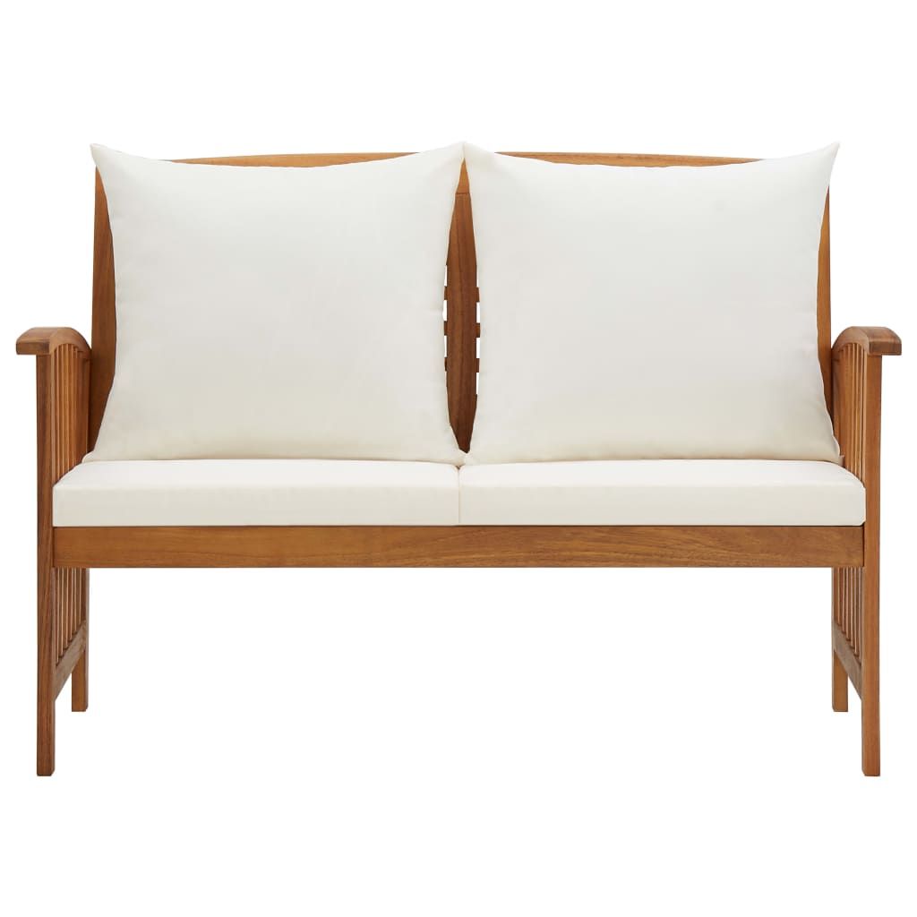 Patio Bench with Cushions 46.9" Solid Acacia Wood