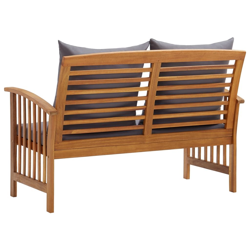 Patio Bench with Cushions 46.9" Solid Acacia Wood