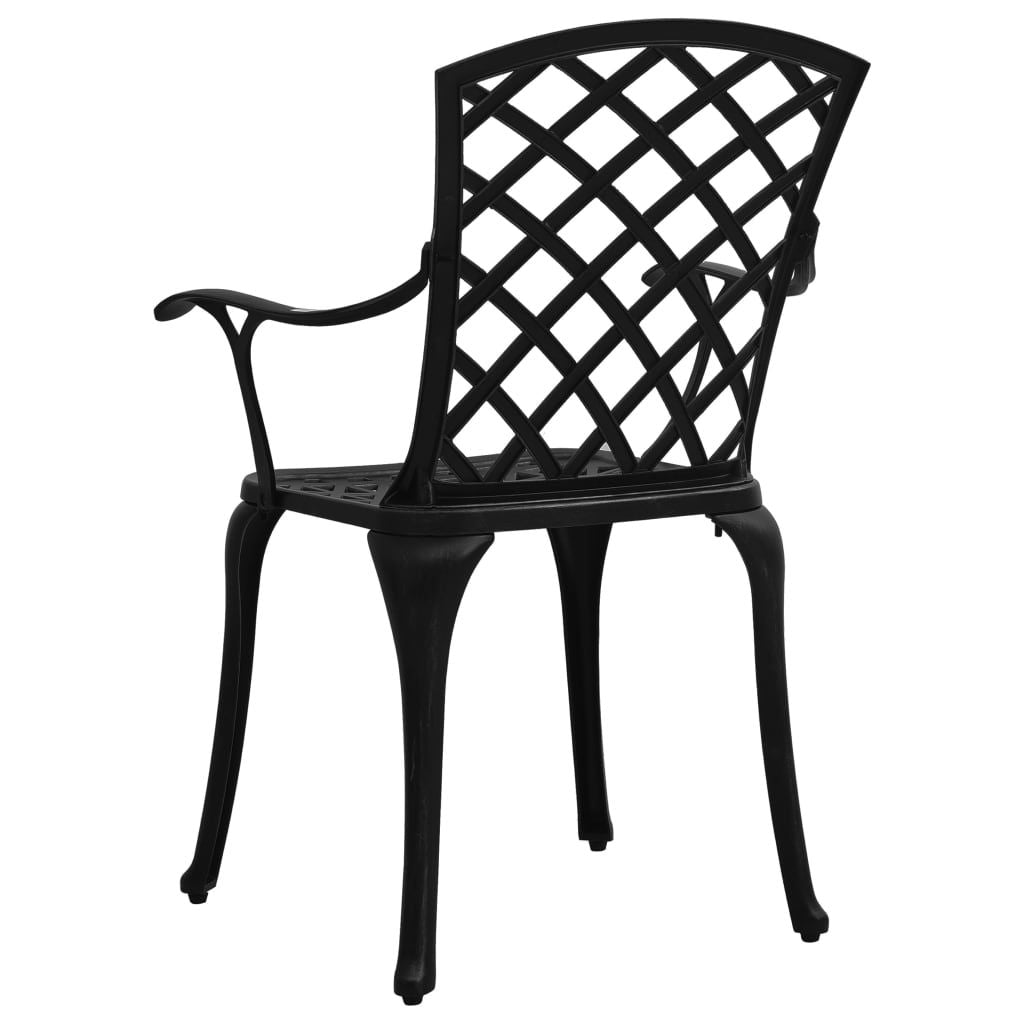 Patio Chairs 2 pcs Cast Aluminum Black