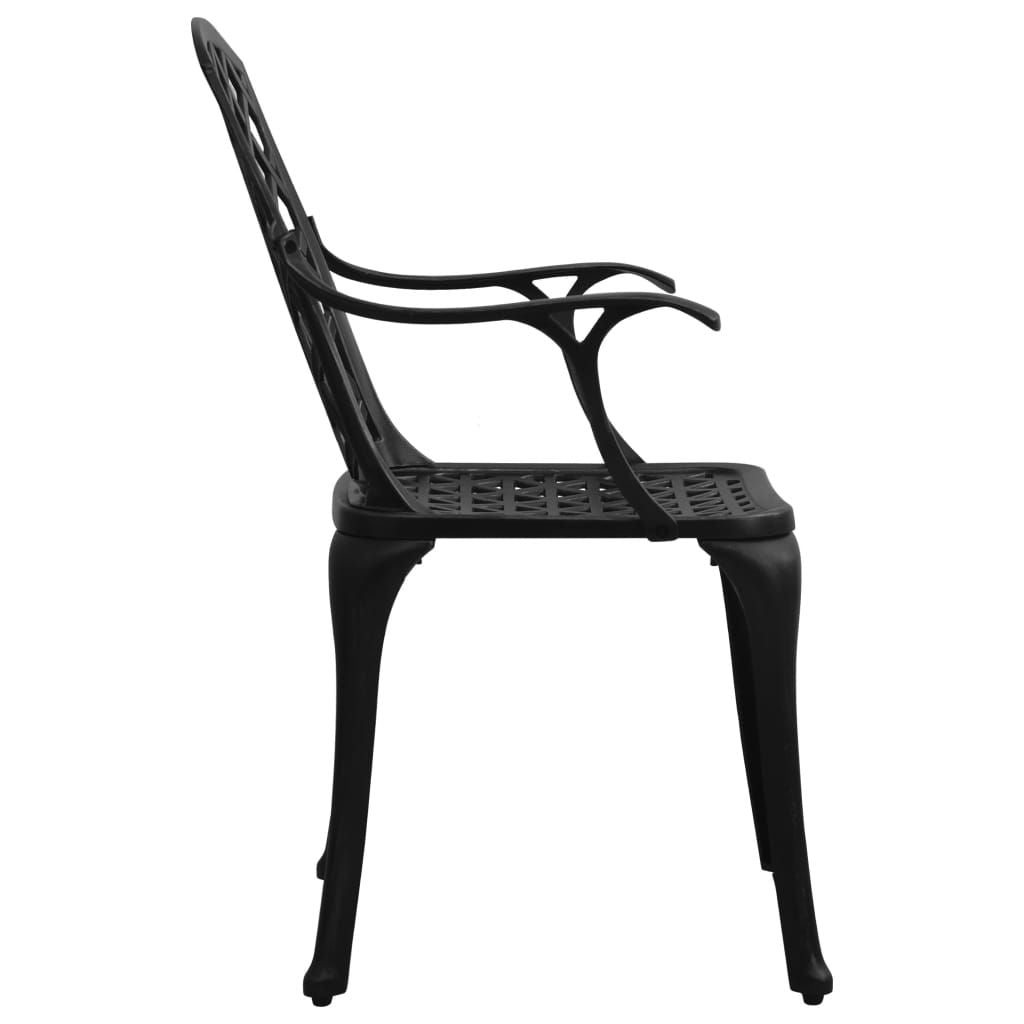 Patio Chairs 2 pcs Cast Aluminum Black