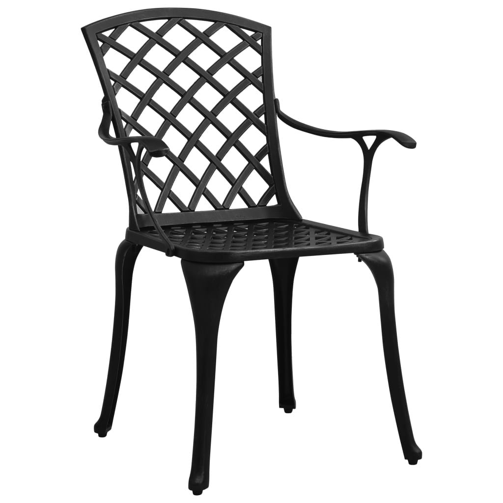 Patio Chairs 2 pcs Cast Aluminum Black