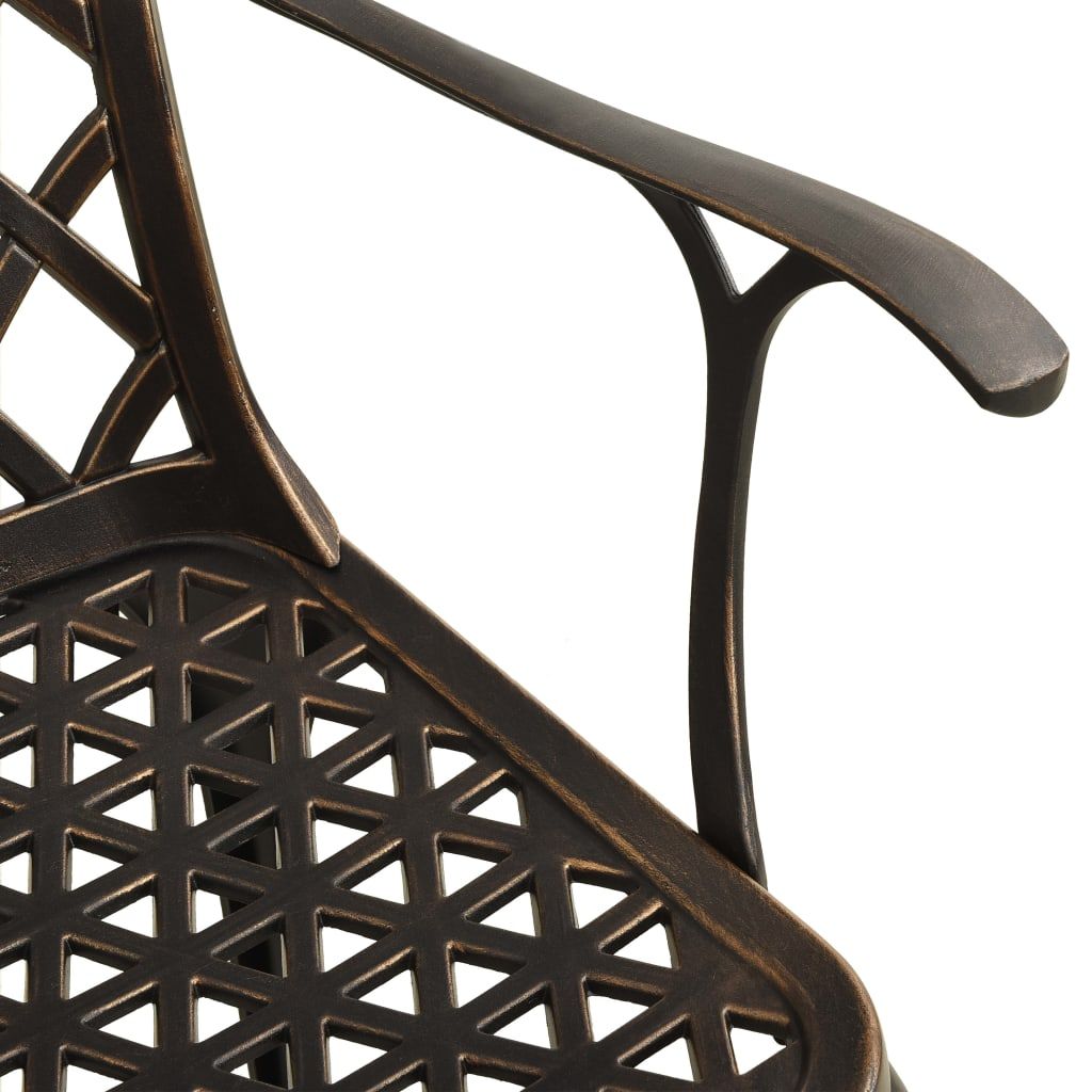 Patio Chairs 2 pcs Cast Aluminum Bronze