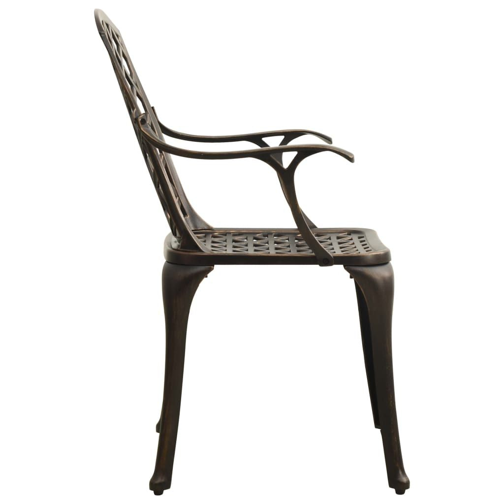 Patio Chairs 2 pcs Cast Aluminum Bronze